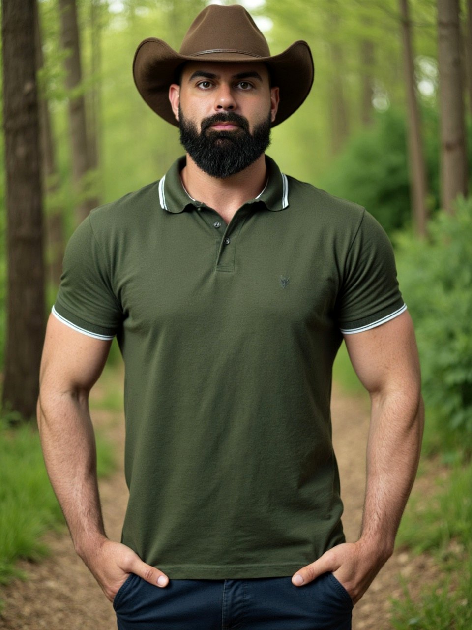 Felipe Gularte em uma trilha na floresta